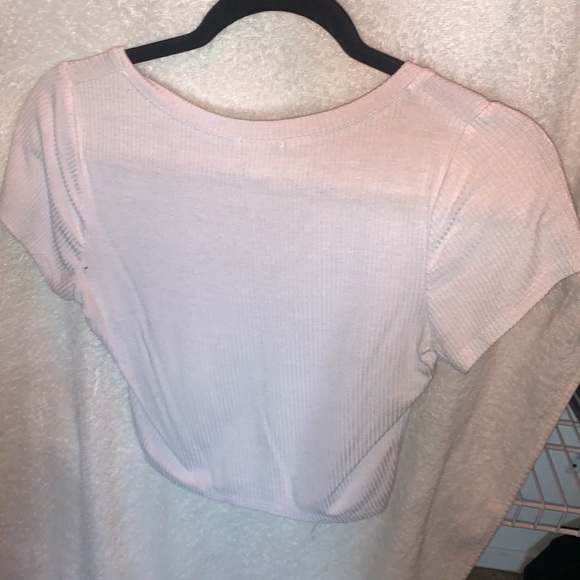 cropped plain white Tee - Picture 2 of 4
